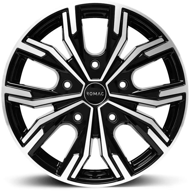 Romac Torque Alloy Wheels - Gloss Black Polished face