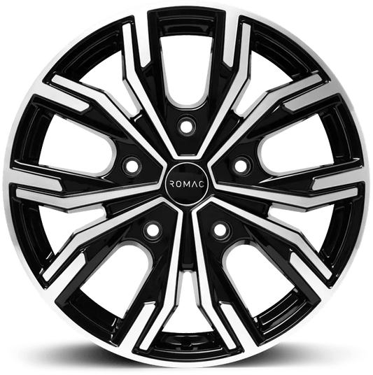 Romac Torque Alloy Wheels - Gloss Black Polished face